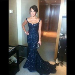 Navy blue sequined dress